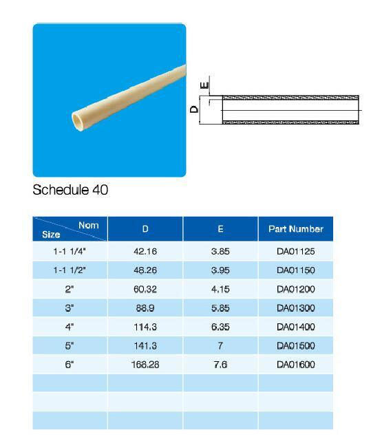 ASTM D1785 Dwv PVC Pipe